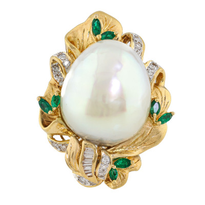 16.3mm South Sea Pearl Ring, 18ct 20.2g