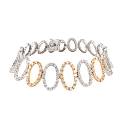 2.00ct Diamond Oval Bracelet, 18ct 19.2g