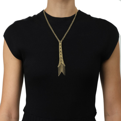 2.73ct Black Diamond Lariat Necklace, 18ct 17.3g