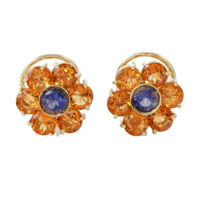 7.20ct Citrine & Iolite Earrings