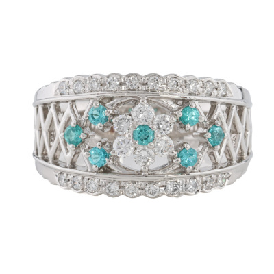 0.23ct Paraiba Tourmaline & Diamond Ring