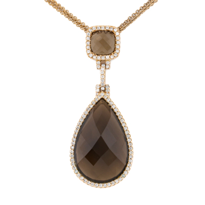 16.43ct Smoky Quartz & Diamond Pendant