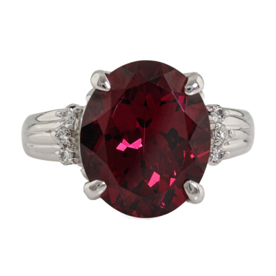 5.72ct Rhodolite Garnet & Diamond Ring
