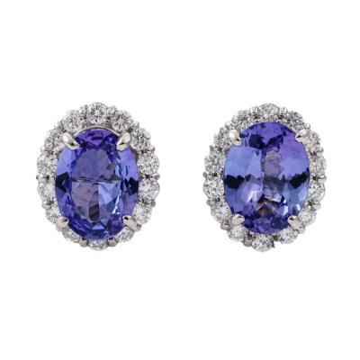 3.00ct Tanzanite & Diamond Earrings