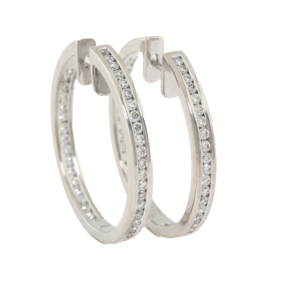 1.20ct Diamond Hoop Earrings