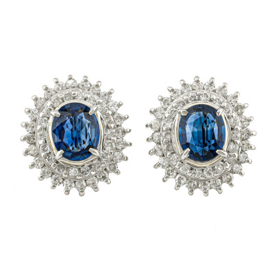 1.46ct Sapphire & Diamond Earrings