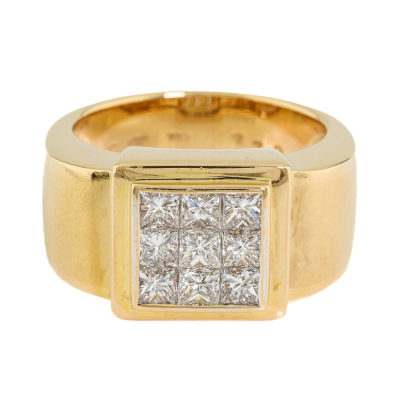 2.70ct Diamond Mens Ring 18ct Gold 15.8g