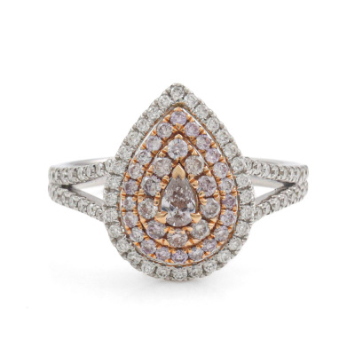 Pink Diamond & White Diamond 18ct Gold Ring