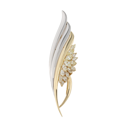 1.73ct Yellow Diamond Brooch,18ct Gold & Platinum