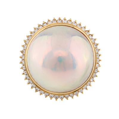Mabe Pearl & Diamond Ring