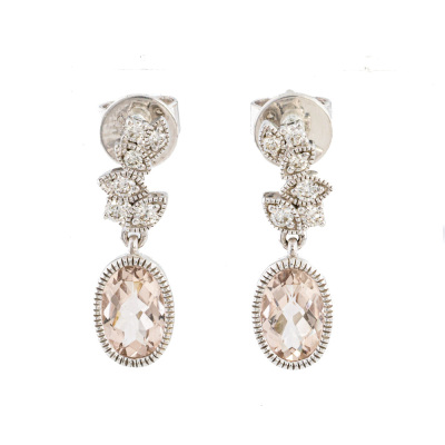 0.91ct Morganite & Diamond Earrings