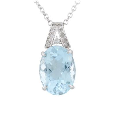 5.22ct Aquamarine & Diamond Pendant