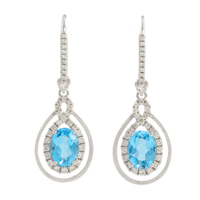 1.87ct Topaz and Diamond Earrings