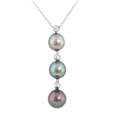 3 Tahitian Pearl & Diamond Pendant