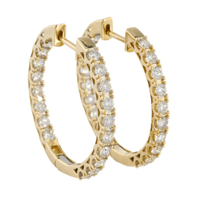 2.03ct Diamond Hoop Earrings