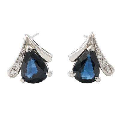 3.39ct Sapphire & Diamond Earrings