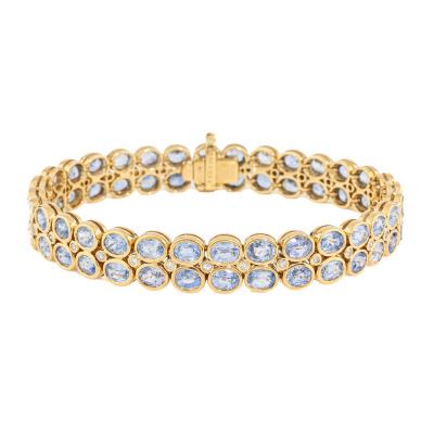 19.08ct Sapphire and Diamond Bracelet 33g