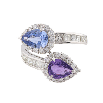 2.30ct Sapphire & 1.09ct Diamond Ring