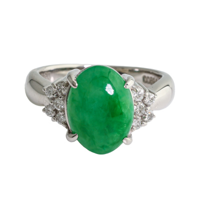 3.50ct Jade & Diamond Ring