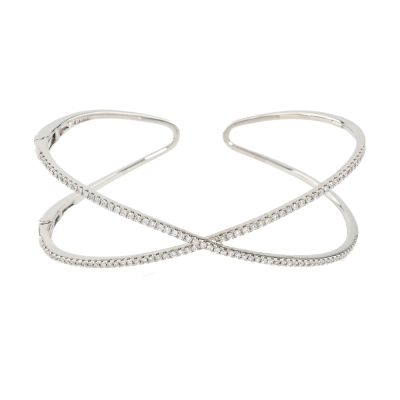 0.81ct Diamond Cuff Bangle 18ct Gold 12.9g