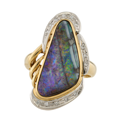 5.98ct Opal & Diamond Ring