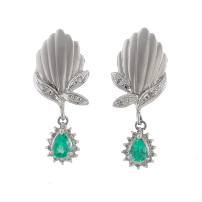 0.47ct Emerald & Diamond Earrings