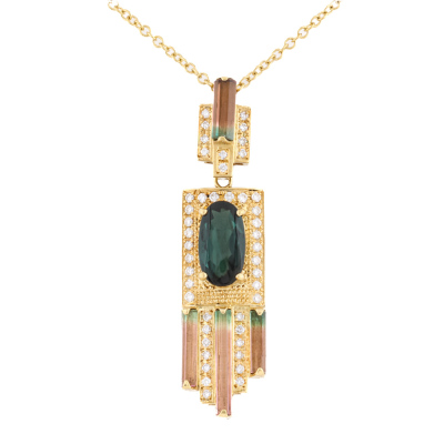 Tourmaline & Diamond Pendant