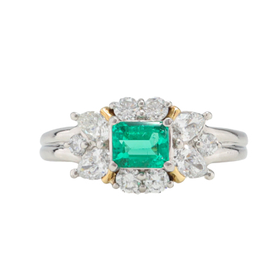0.46ct Emerald & Diamond Ring
