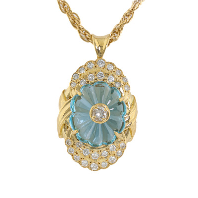 Topaz & Diamond Pendant 16.0g