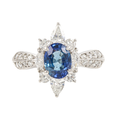1.61ct Ceylon Sapphire & Diamond Ring