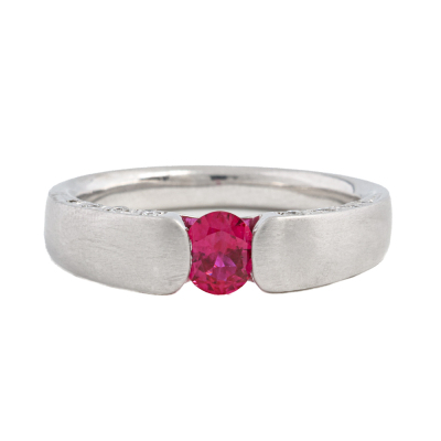 0.38ct Ruby & Diamond Platinum Ring