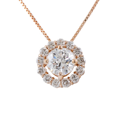 1.00ct Centre Diamond Halo Pendant