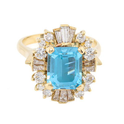 3.60ct Topaz & 1.18ct Diamond Ring