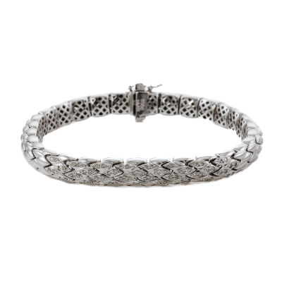 Diamond Bracelet, 18ct Gold 25.2 Grams