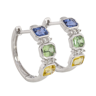 1.60ct Sapphire and Diamond Earrings
