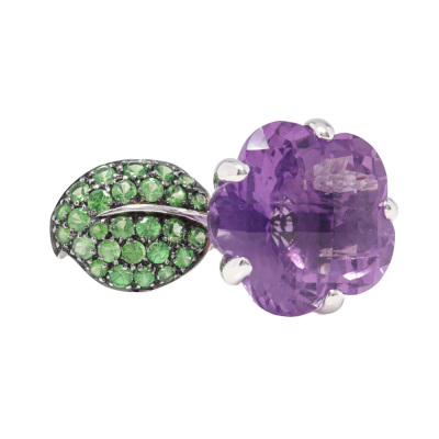 14.39ct Amethyst & Flower Ring