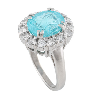 4.23ct Mozambique Paraiba Tourmaline Ring GIA