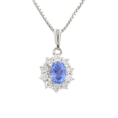 1.35ct Sapphire & Diamond Pendant