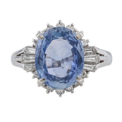 3.95ct Sapphire & Diamond Ring