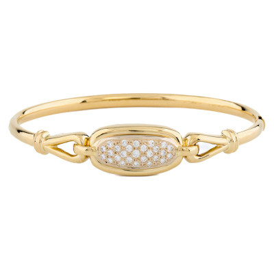 Diamond Bangle 18ct Gold 16.9g