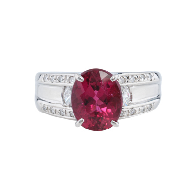 2.80ct Rubellite & Diamond Ring