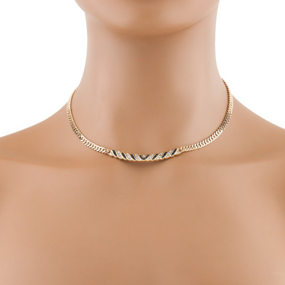 Sapphire & Diamond 18ct Gold Necklace 22.8g