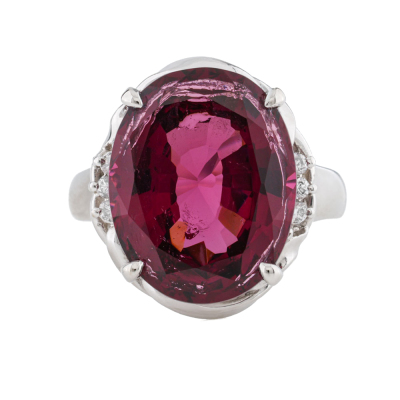 10.52ct Rhodolite Garnet & Diamond Ring