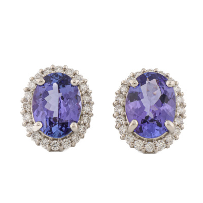 2.18ct Tanzanite & Diamond Earrings