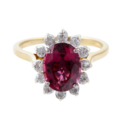 2.85ct Rubellite & Diamond Ring