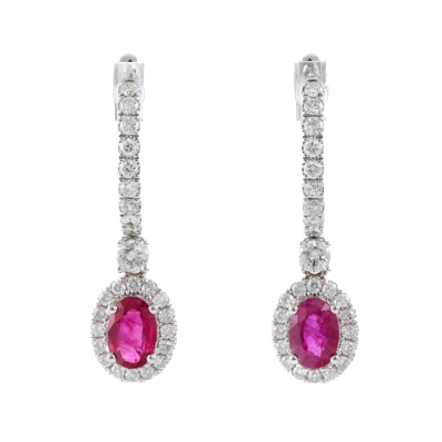 1.06ct Ruby & Diamond Earrings