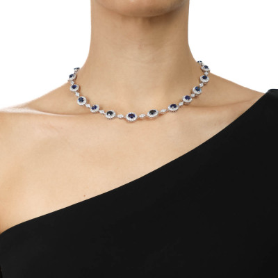 21.70ct Sapphire & 9.43ct Diamond Necklace