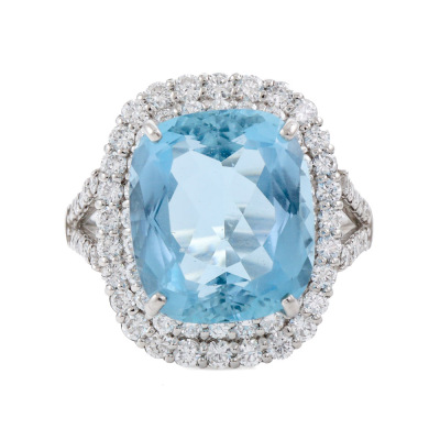 7.25ct Aquamarine & Diamond Ring