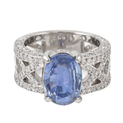 3.59ct Unheated Sri Lankan Sapphire Ring GIA
