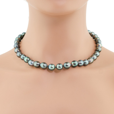 10.5-8.4mm Tahitian Pearl Necklace & Earrings Set